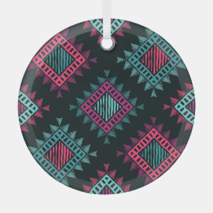 Boho Spirit: Tribal Ethnic Seamless Glass Tree Decoration