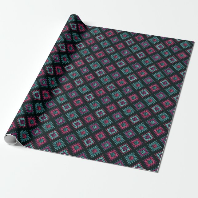 Boho Spirit: Tribal Ethnic Seamless Wrapping Paper (Unrolled)