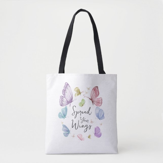 Boho Spread Your Wings Butterfly Baby Tote Bag (Front)