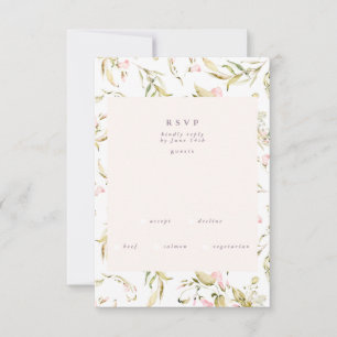 Boho Spring Botanical Big WildFlower Wedding RSVP Card