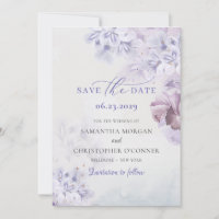Boho spring purple and dusty blue floral mauve
