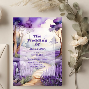 Boho Spring Summer  Lavender Wedding Invitation