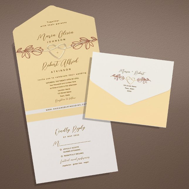 Boho Spring Wedding All In One Invitation (Creator Uploaded)