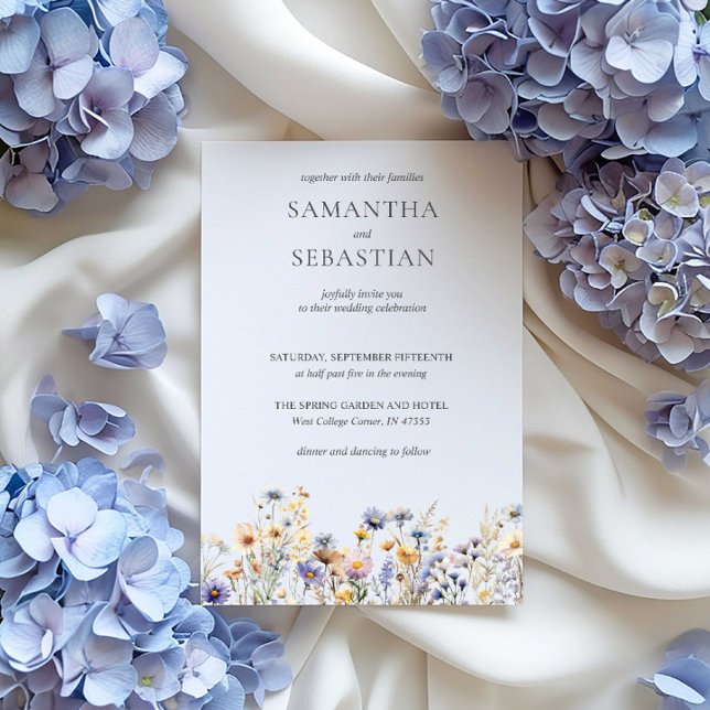 Boho Spring Wildflower | Botanical Wedding  Invitation (Creator Uploaded)