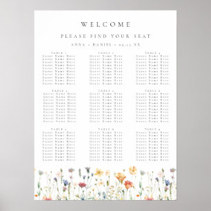 Boho Spring Wildflower Wedding Seating Chart