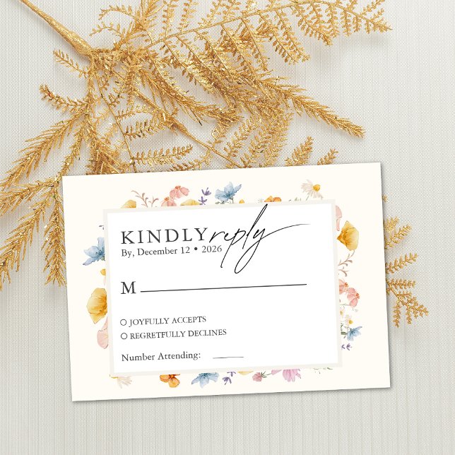 Boho Spring Wildflowers Botanical Garden Enclosure Card (Creator Uploaded)