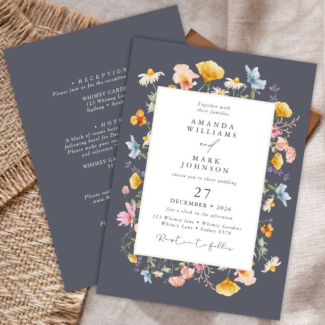 Boho Spring Wildflowers Botanical Garden Wedding Invitation (Creator Uploaded)