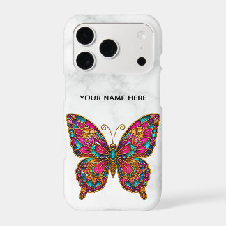 Boho Stained Glass Butterfly Marble Custom Case