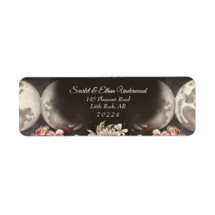 Boho Starry Night Triple Moon Return Address Label