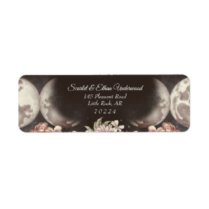 Boho Starry Night Triple Moon Return Address Return Address Label