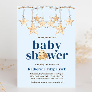 Boho Stars Baby Sea Turtle Nautical Baby Shower Invitation