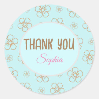 Boho Sticker Thank you floral | Label custom
