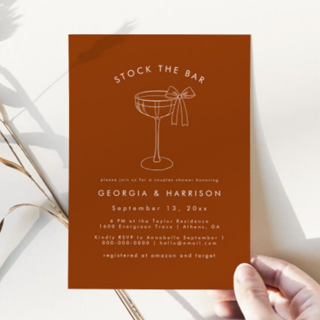 Boho Stock The Bar Couples Shower Invitation  (Creator Uploaded)