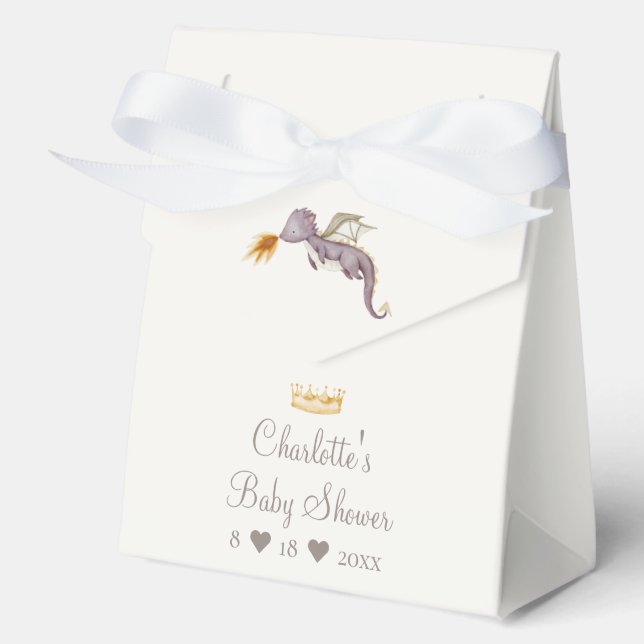 Boho Storybook Dragon Baby Shower Favour Box (Front)