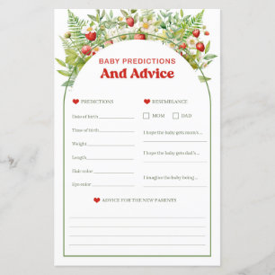 Boho Strawberry Baby Predictions and Advice game