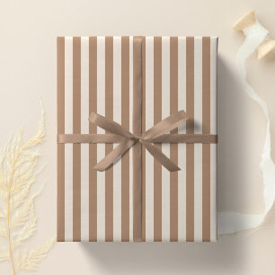 Boho Stripe Striped Neutral Minimalist Earth Tones Wrapping Paper