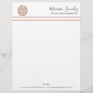 Boho Striped Name Your Logo Letterhead