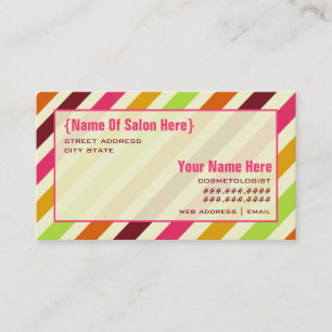 Boho Stripes Cosmetologist Salon Appointment Card