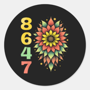 Boho Style 86 47 Trump Not My President Classic Round Sticker