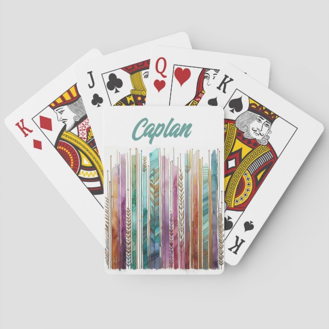 Boho style, alcohol ink art, artsy, gypsy playing cards (Back)