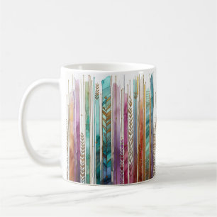 Boho style, alcohol ink art, artsy stripes coffee mug