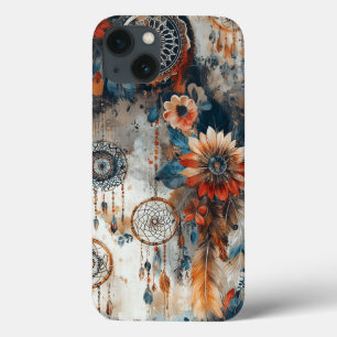 Boho style design with dreamcatchers iPhone 13 case
