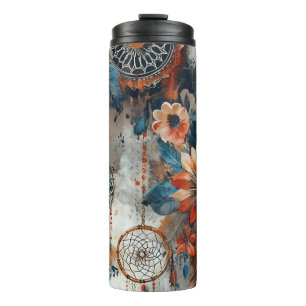 Boho style design with dreamcatchers thermal tumbler