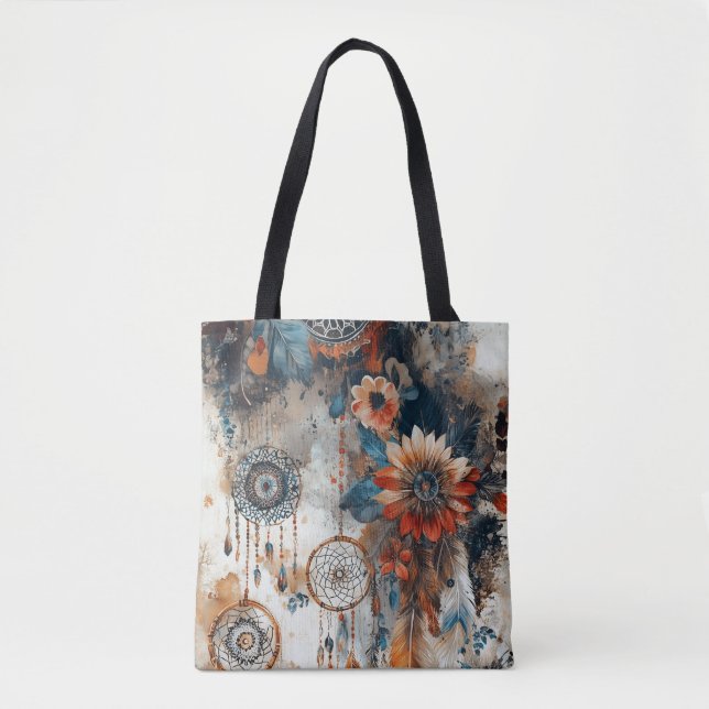 Boho style design with dreamcatchers tote bag (Front)