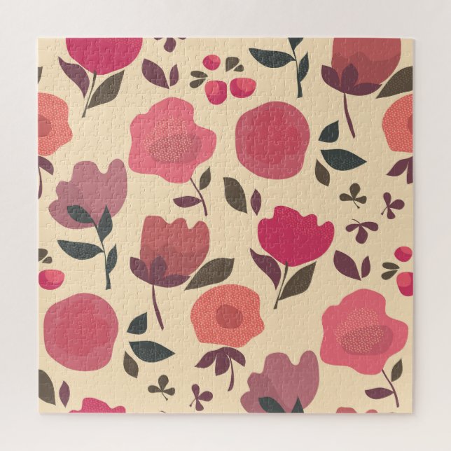 Boho Style Dust Floral Pattern. Jigsaw Puzzle (Vertical)
