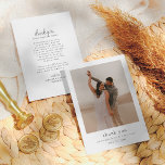 Boho Style & Elegant Simple Photo Wedding Thank You Card<br><div class="desc">A boho-style photo thank you card to match our Boho Style & Elegant 2 Photos Wedding collection. This design features your engagement photo at the top of the page. Your names and "thank you" appear in black The back of the design features a custom heartfelt thank-you message to express your...</div>