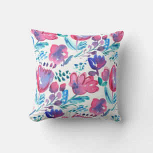 boho style floral rustic hand drawn illustration.  cushion