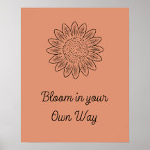 Boho Style Flower Minimalist Bloom motivation 