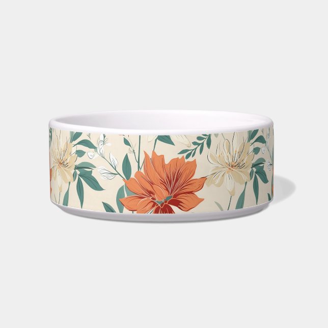 Boho style flowers pattern light colours bowl (Front)