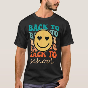 Boho Style Groovy Smile Back To School Teacher Stu T-Shirt