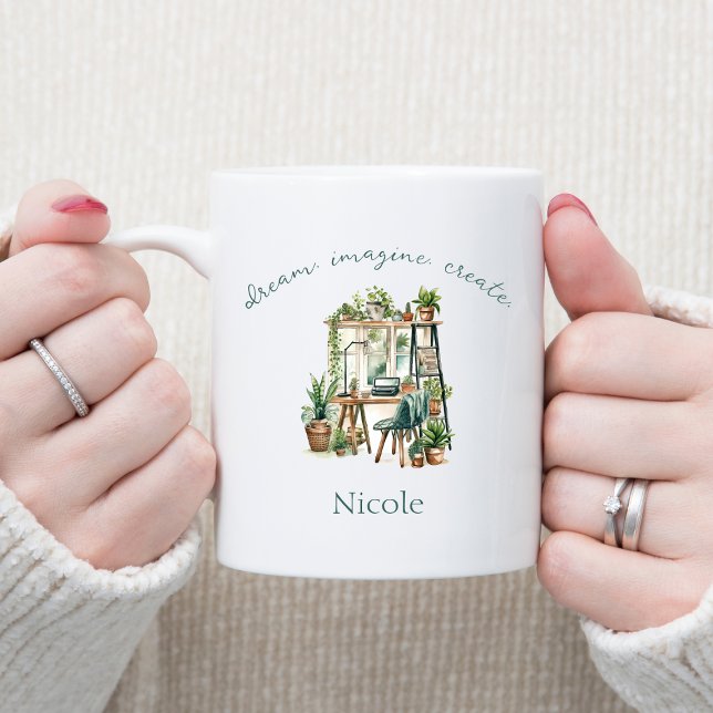 Boho Style Motivational Quote Dream Imagine Create Coffee Mug (Creator Uploaded)