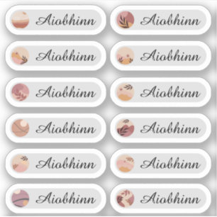 Boho Style Name Stickers