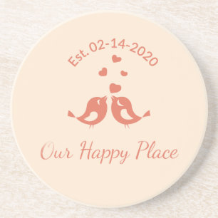 Boho-style "Our Happy Place" decoration  Coaster