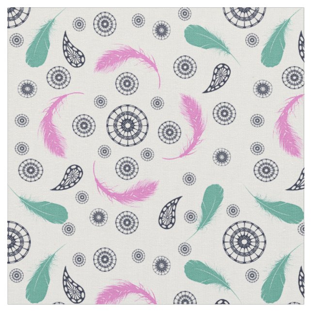 boho style pattern fabric (Close Up)