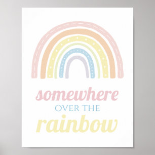 Boho Style Somewhere over the Rainbow Poster