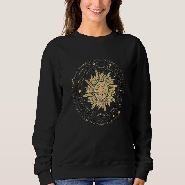 Boho Style Sun Moon Eye Mystic Alchemy   Sweatshirt (Front)