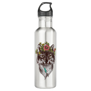Boho Style Wolf Halo Portrait 710 Ml Water Bottle