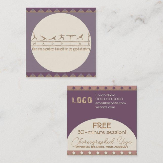 BoHo Style Yoga Business Card (Front/Back)