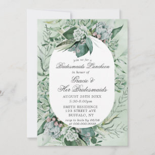 Boho Succulent Bridesmaids Luncheon Invitation