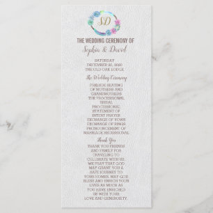 Boho Succulent Cactus Wreath Wedding Program