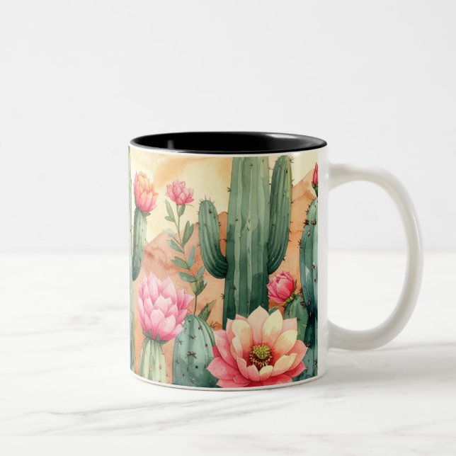 Boho Succulent Floral Watercolor Mug (Right)