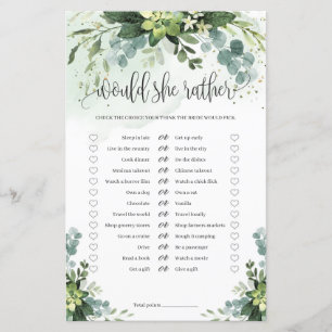 Boho succulent greenery boho Would she Rather game