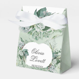 Boho Succulent Greenery Bridal Shower Favour Box