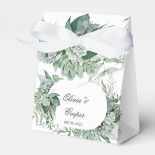 Boho Succulent Greenery Wedding Favour Box