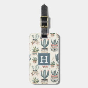 Boho Succulents And Cacti Luggage Tag