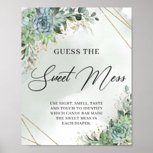 Boho succulents eucalyptus Guess The Sweet Mess Poster